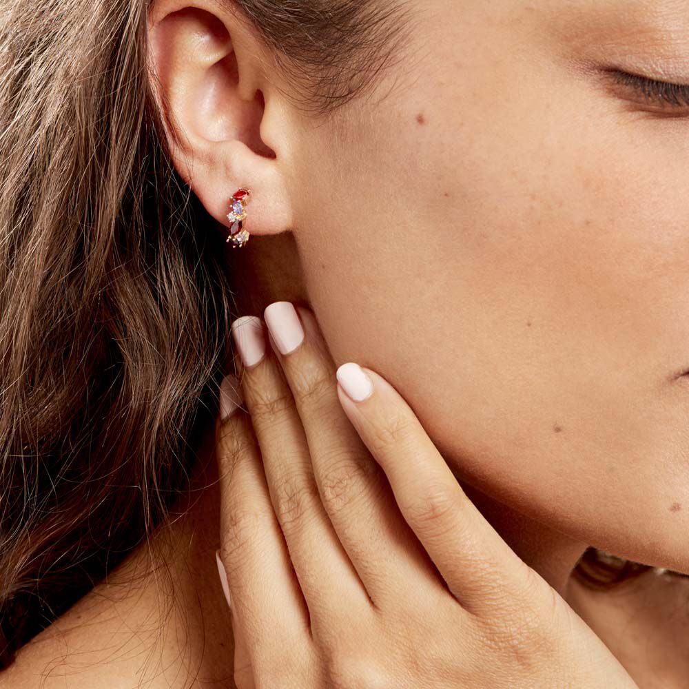 Créoles Muire Plaqué Or Jaune Oxyde De Zirconium - Créoles Femme | Marc Orian