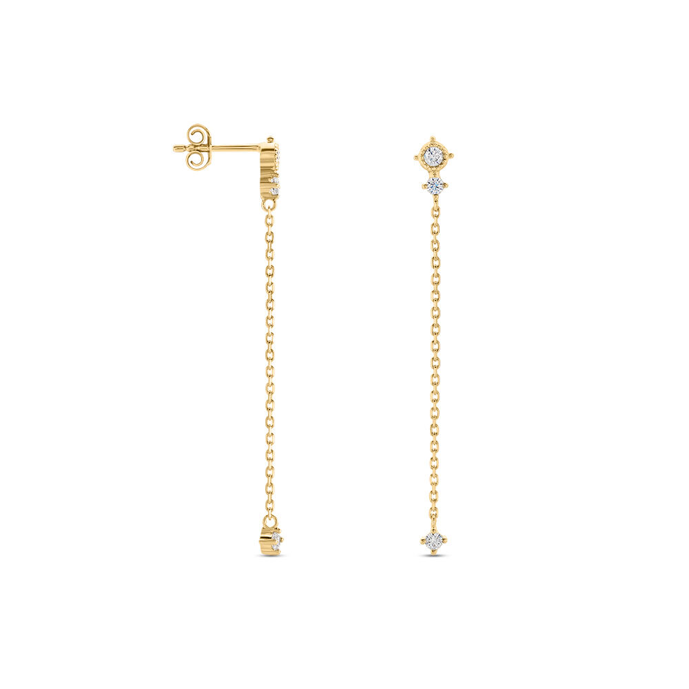 Boucles D'oreilles Pendantes éclat Perlé Plaqué Or Oxyde De Zirconium - Pendantes Femme | Marc Orian