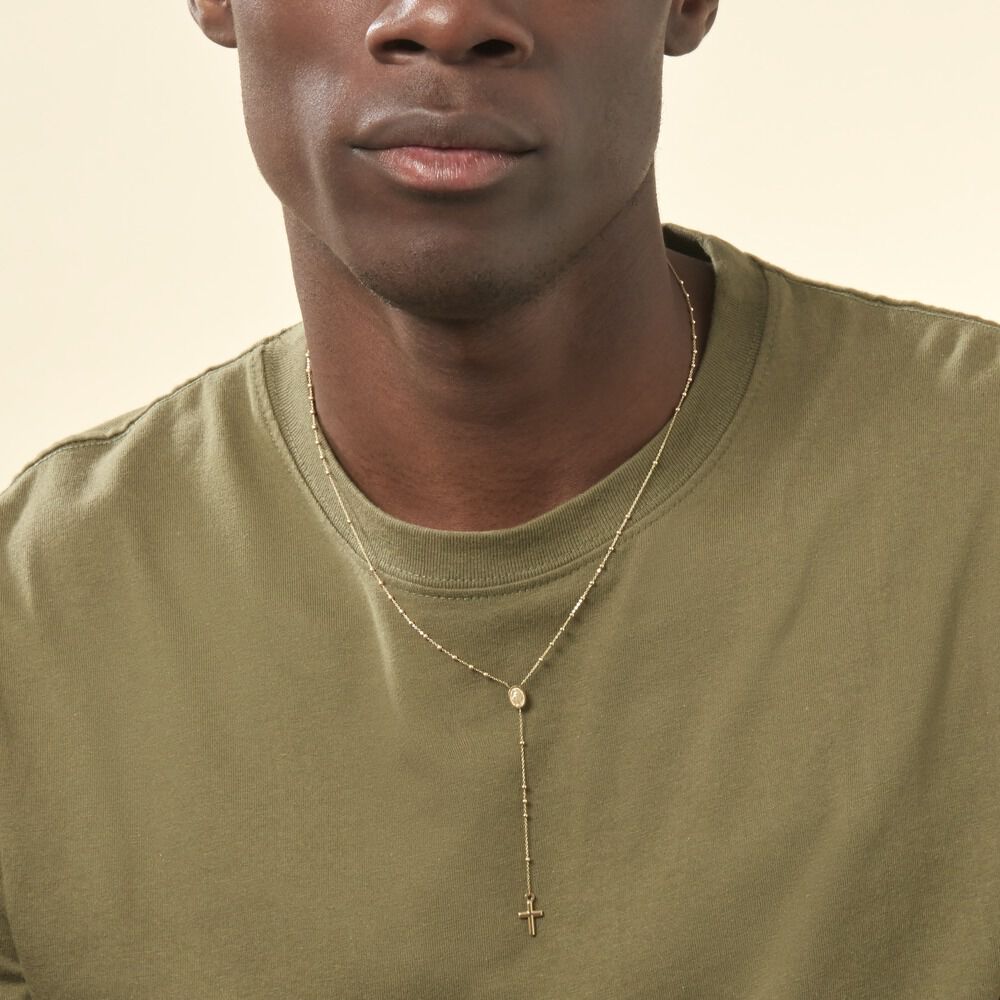 Collier Evelina Croix Maille Boule Or Jaune - Colliers ete Famille | Marc Orian