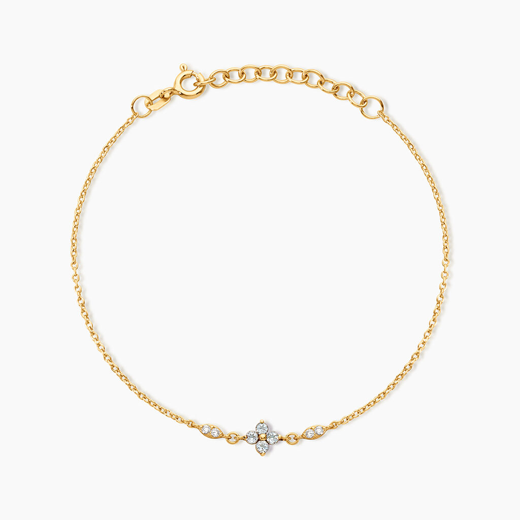 Bracelet Jo&euml;llina Argent Dor&eacute; A L'Or 750/1000 Topaze Oxyde De Zirconium - Bracelets cha&icirc;nes Femme | Marc Orian
