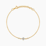Bracelet Jo&euml;llina Argent Dor&eacute; A L'Or 750/1000 Topaze Oxyde De Zirconium - Bracelets cha&icirc;nes Femme | Marc Orian