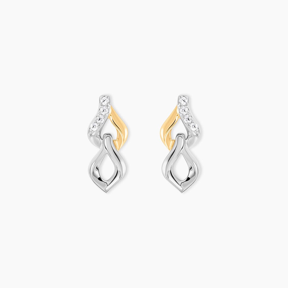Boucles D'Oreilles Pendantes Or Jaune Argent Blanc Oxyde De Zirconium - Pendantes Femme | Marc Orian