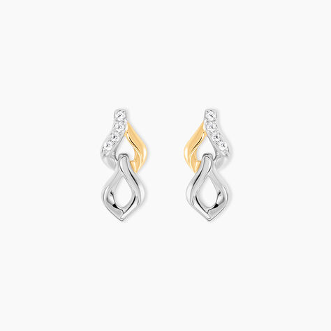 Boucles D'Oreilles Pendantes Or Jaune Argent Blanc Oxyde De Zirconium - Pendantes Femme | Marc Orian
