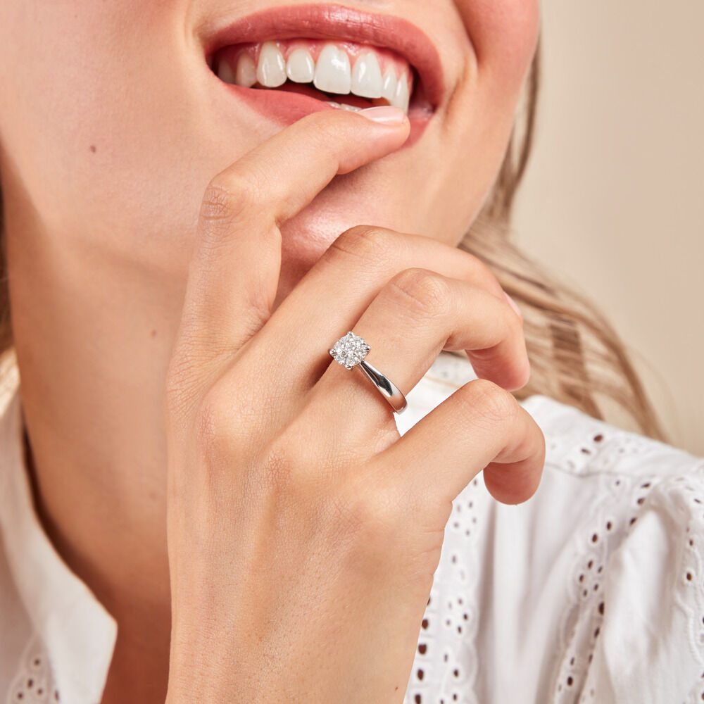 Bague Solitaire Artemis Or Blanc Diamant - Parures de mariage Femme | Marc Orian
