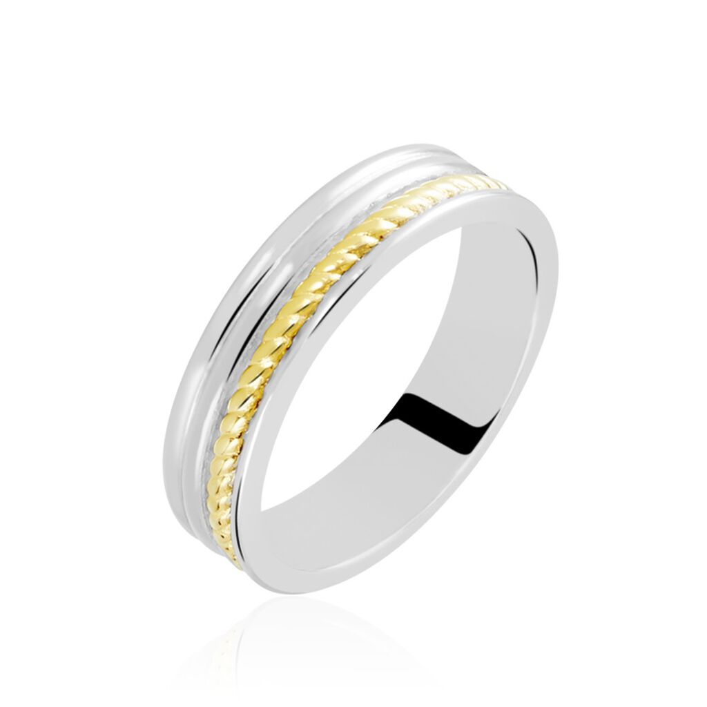 Alliance Leandro Ruban Argent Bicolore - Alliances duo Famille | Marc Orian