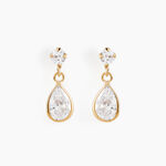 Boucles D'oreilles Pendantes Lika Or Jaune Oxyde De Zirconium - Pendantes Femme | Marc Orian