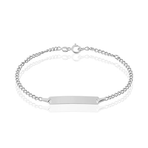 Bracelet Identit&eacute; Etheline Maille Gourmette Or Blanc - Gourmettes Enfant | Marc Orian