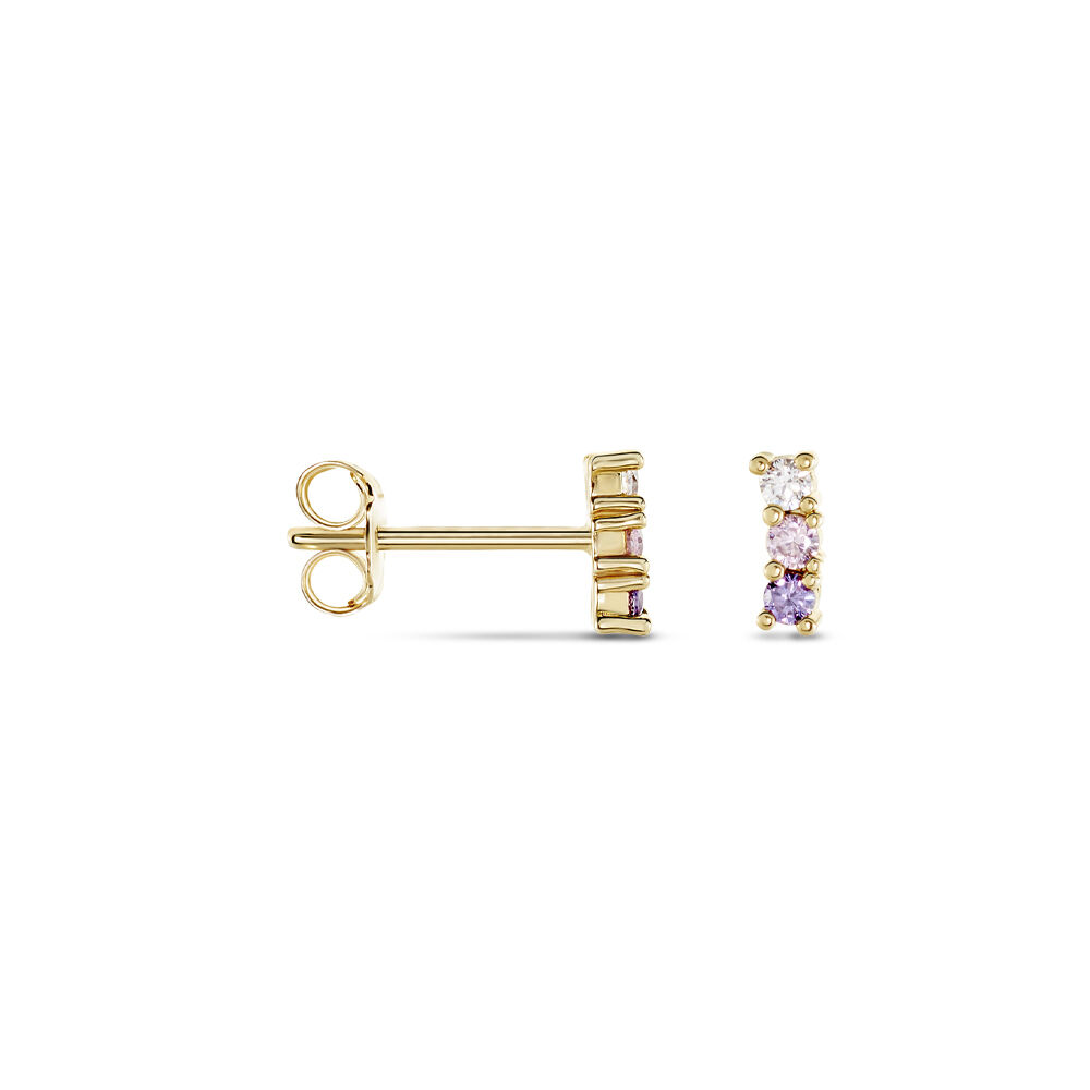 Boucles D'oreilles Puces Plaqué Or Jaune Alodia Oxydes De Zirconium - Puces Femme | Marc Orian