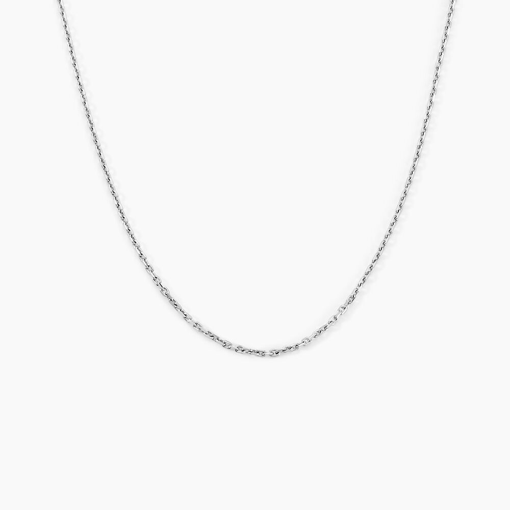 Cha&icirc;ne Claudine Maille For&ccedil;at Argent Blanc - Colliers fantaisie Femme | Marc Orian