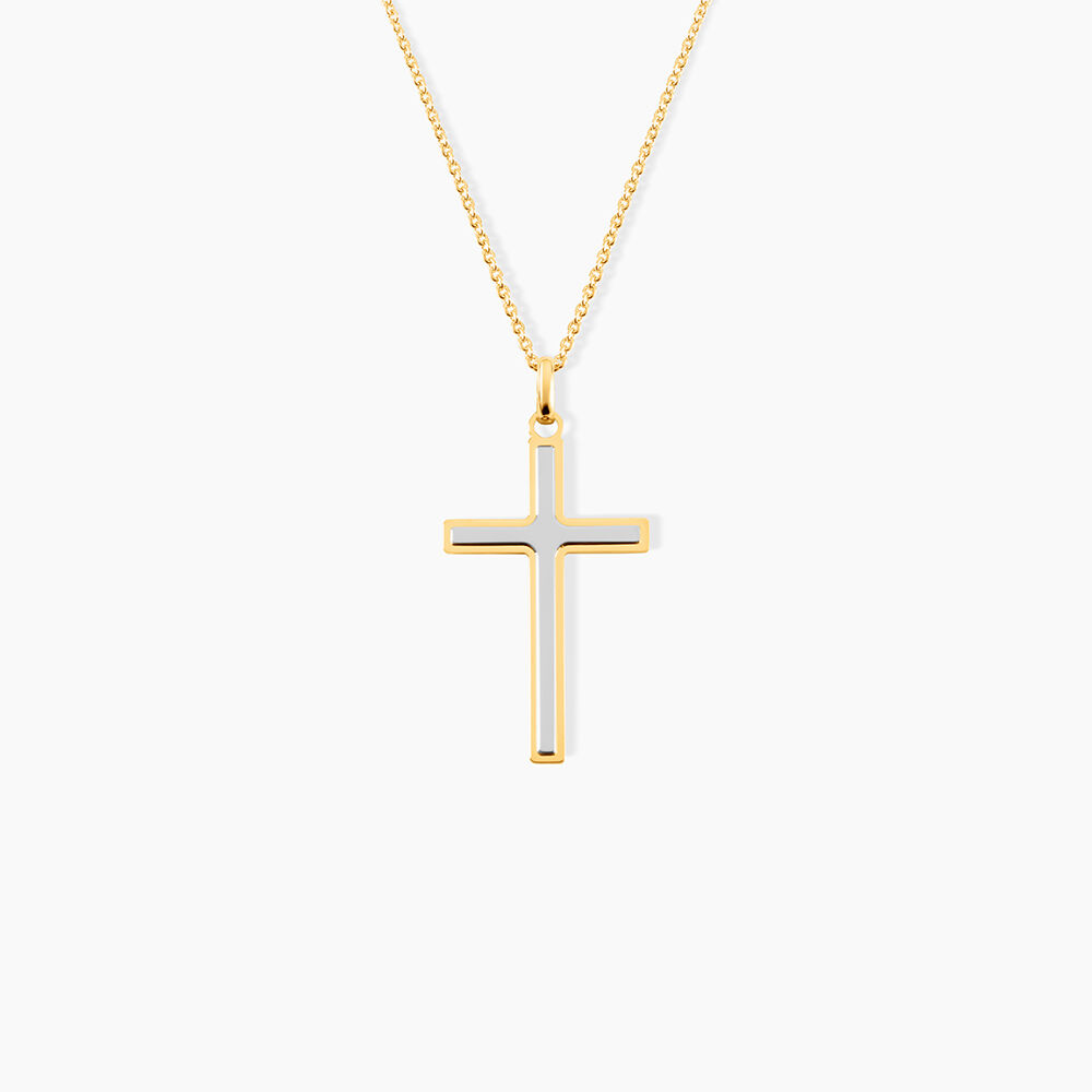 Pendentif Casey Croix Or Bicolore - Pendentifs Famille | Marc Orian