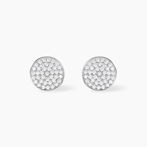 Boucles D'oreilles Puces Darwin Argent Blanc Oxyde - Puces Femme | Marc Orian