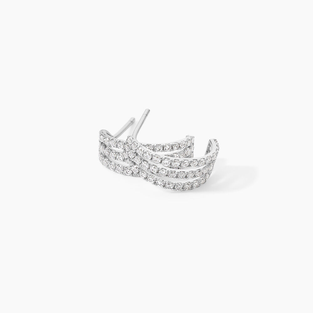 Cr&eacute;oles Oiva Or Blanc Oxyde De Zirconium - Cr&eacute;oles Femme | Marc Orian