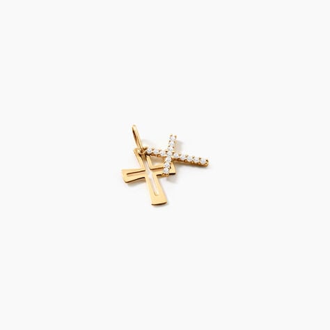 Pendentif Canice Argent Dor&eacute; A L'Or 750/1000 Oxyde De Zirconium - Pendentifs Femme | Marc Orian