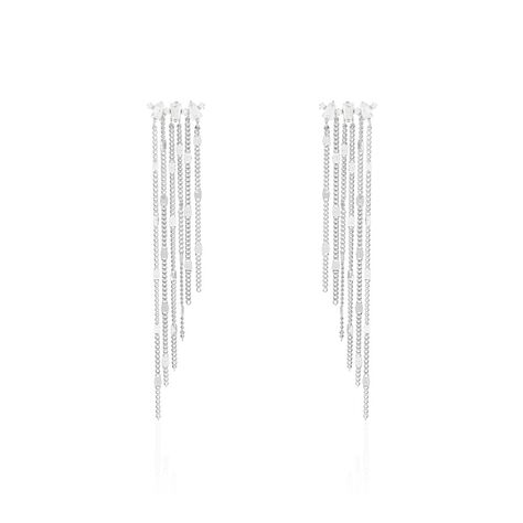 Boucles D'oreilles Pendantes Argent Blanc Vilko Oxyde - Pendantes Femme | Marc Orian