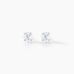Boucles D'oreilles Puces Eddie Or Blanc Oxyde De Zirconium - Puces Femme | Marc Orian
