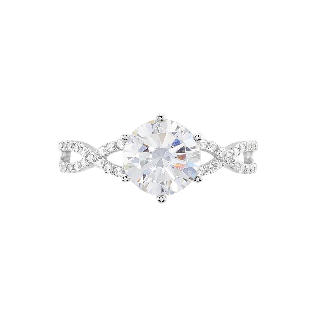 Bague Solitaire Alassane Or Blanc Oxyde De Zirconium - Bagues Solitaire Femme | Marc Orian