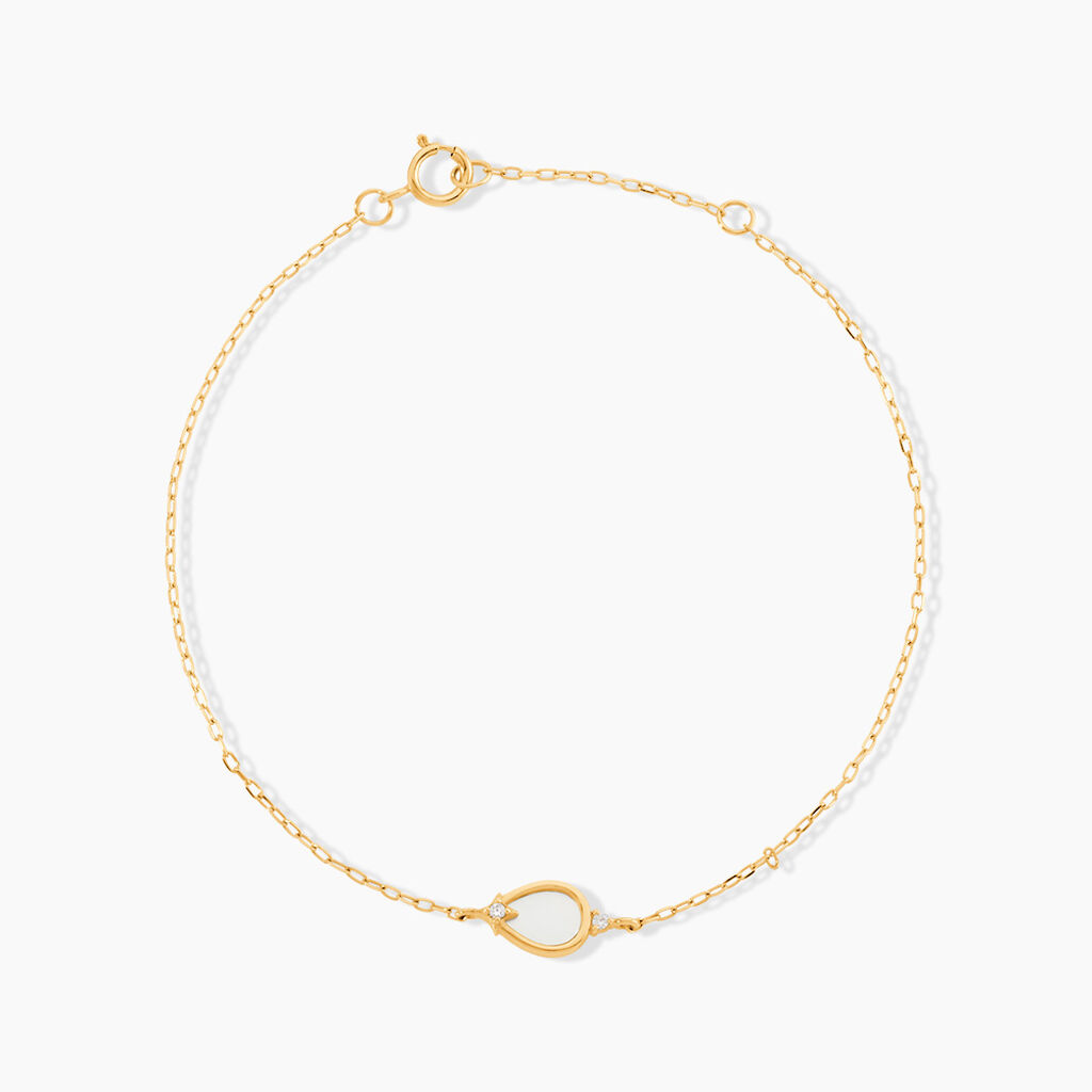 Bracelet Cadoc Or Jaune Nacre Oxyde De Zirconium - Bracelets cha&icirc;nes Femme | Marc Orian