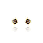 Boucles D'oreilles Puces Vrille Ovale Or Jaune Quartz - Puces Femme | Marc Orian