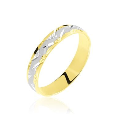 Alliance Clotilde Ruban Plat Or Bicolore