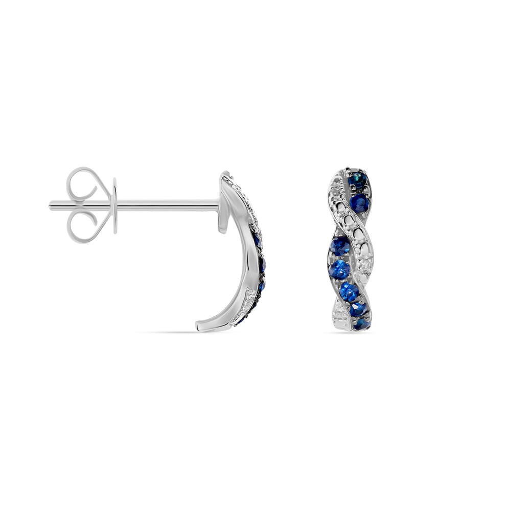 Boucles D'oreilles Puces Ligera Or Blanc Saphir Et Diamant - Puces Femme | Marc Orian