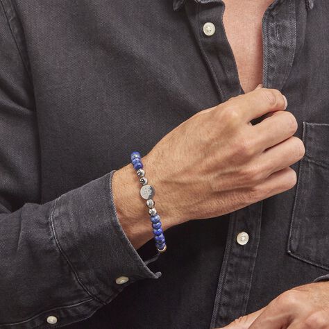 Bracelet Jourdan 1921 Acier Blanc œil De Tigre - Bracelets Homme | Marc Orian