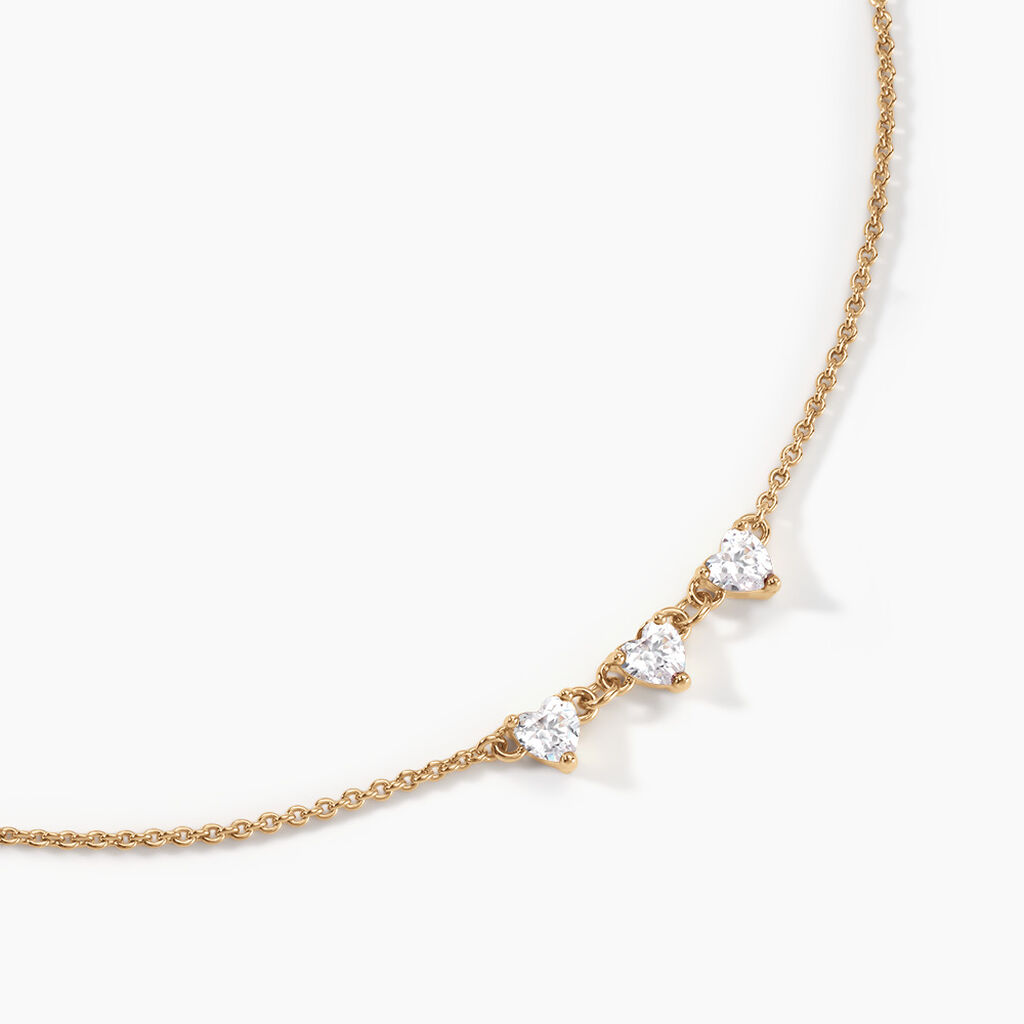 Collier Po&eacute;sie Ros&eacute;e Plaque Or Jaune Oxyde De Zirconium - Colliers avec pierres Femme | Marc Orian
