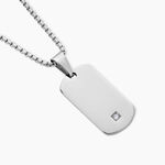 Collier Bicolore Acier Blanc Oxyde De Zirconium - Colliers avec pierres Homme | Marc Orian