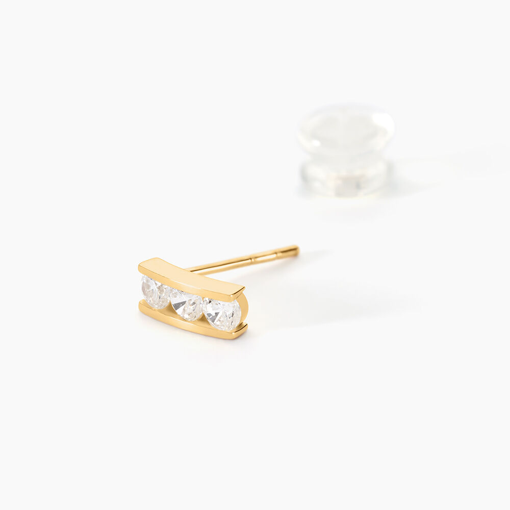 Boucles D'oreilles Puces Rachilda Or Jaune Oxyde De Zirconium - Puces Femme | Marc Orian