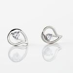Boucles D'oreilles Puces Argent Blanc Sidonio Oxydes De Zirconium - Puces Femme | Marc Orian
