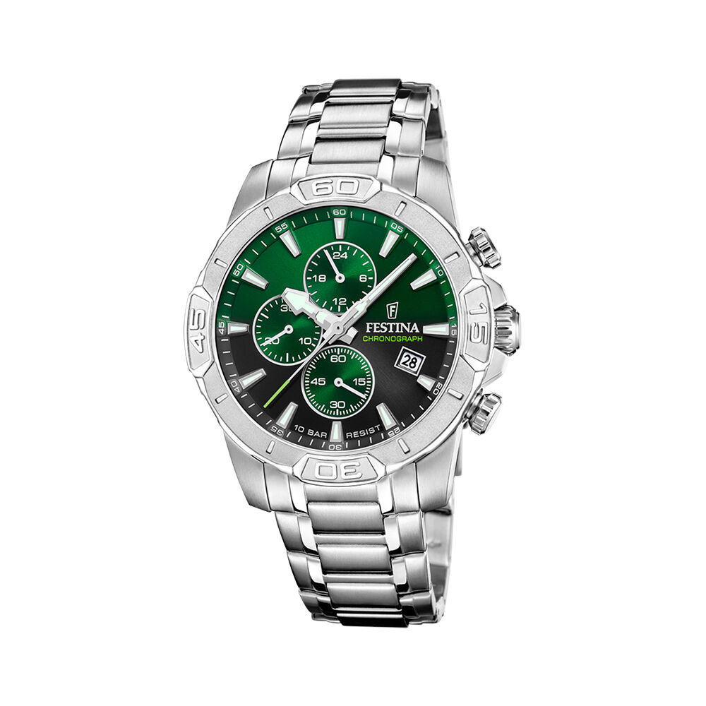 Montre Festina Timeless Chrono 45-3 Vert - Montres &eacute;tanches Homme | Marc Orian