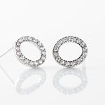 Boucles D'oreilles Puces Argent Blanc Umbria Oxydes De Zirconium - Puces Femme | Marc Orian