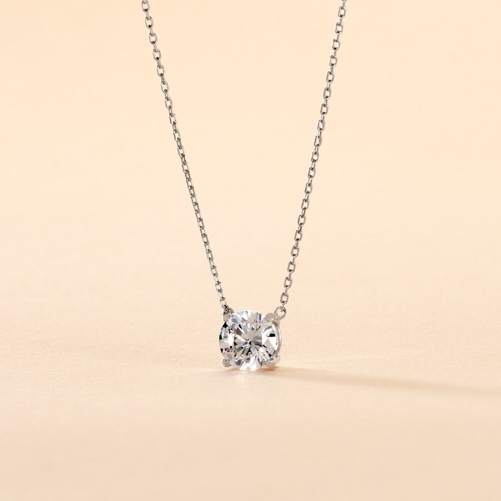 Collier Ponama Or Blanc Oxyde De Zirconium - Colliers avec pierres Femme | Marc Orian