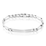 Bracelet Identit&eacute; Vivian Maille Alternee 1/3 Argent Vieilli - Gourmettes Homme | Marc Orian