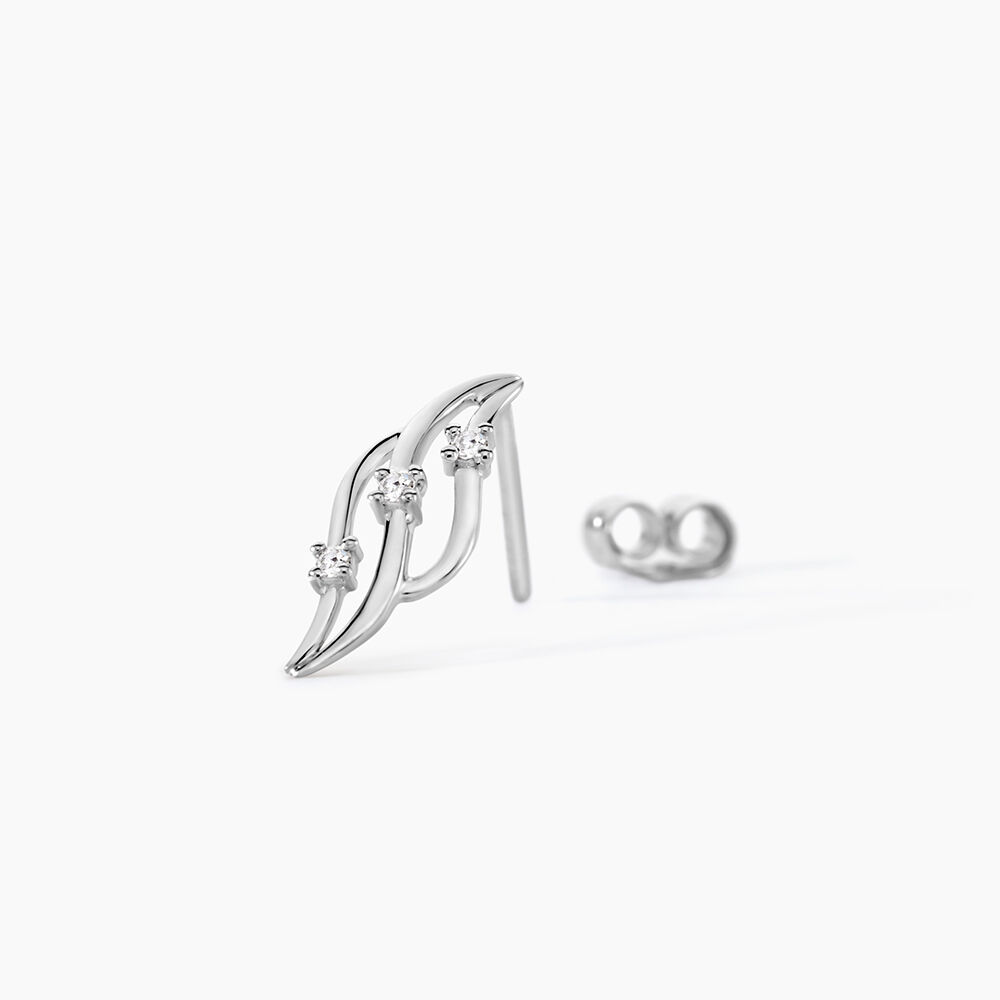 Boucles D'oreilles Puces Marnie Or Blanc Diamant - Pendantes Femme | Marc Orian