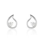 Boucles D'oreilles Puces Argent Blanc Sidonio Oxydes De Zirconium - Puces Femme | Marc Orian