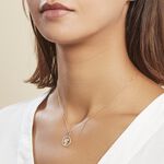 Pendentif Vierge Rond Diamante Or Jaune Oxyde De Zirconium - Pendentifs Famille | Marc Orian