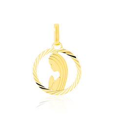 Pendentif Vierge Rond Diamante Or Jaune - Pendentifs Enfant | Marc Orian