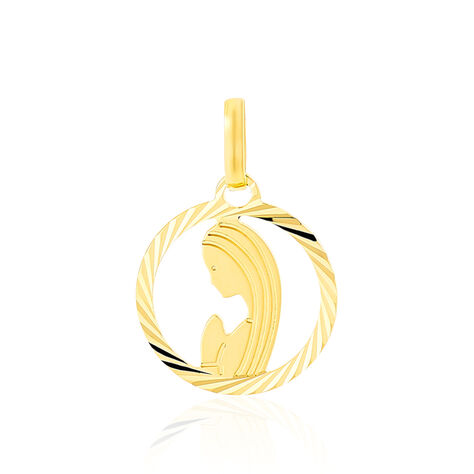 Pendentif Vierge Rond Diamante Or Jaune - Pendentifs Enfant | Marc Orian