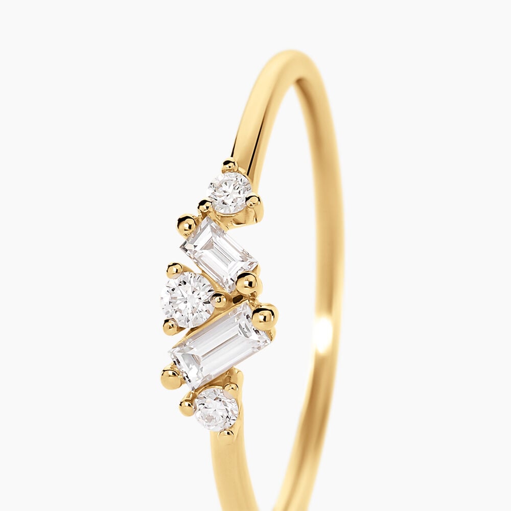Bague Antigonus Or Jaune Diamant Synth&eacute;tique - Parures de mariage Femme | Marc Orian