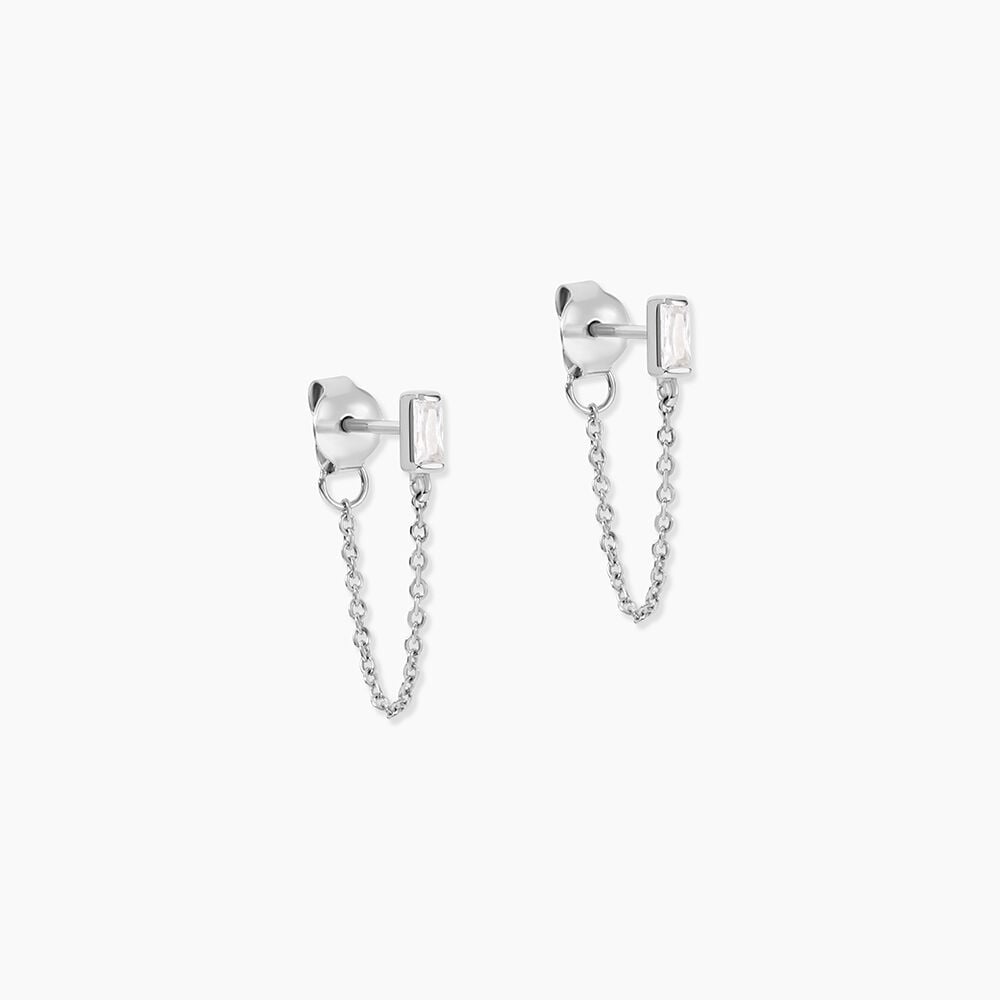 Boucles D'Oreilles Pendantes Manuelita Argent Blanc Oxyde De Zirconium - Pendantes Femme | Marc Orian
