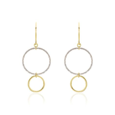Boucles D'oreilles Pendantes Zavia Or Jaune - Pendantes Femme | Marc Orian