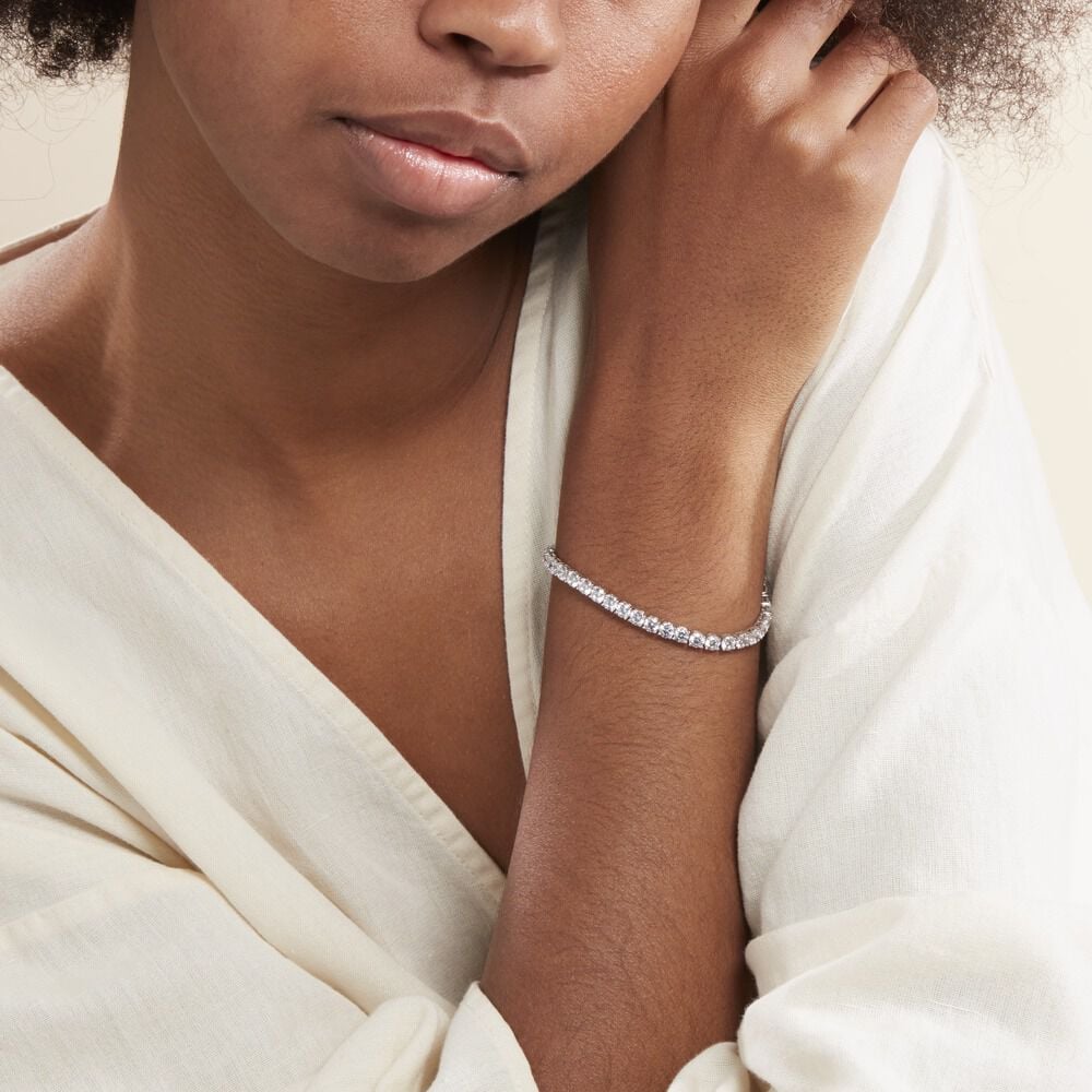 Bracelet Tennis Argent Blanc Oxyde De Zirconium - Bracelets cha&icirc;nes Femme | Marc Orian
