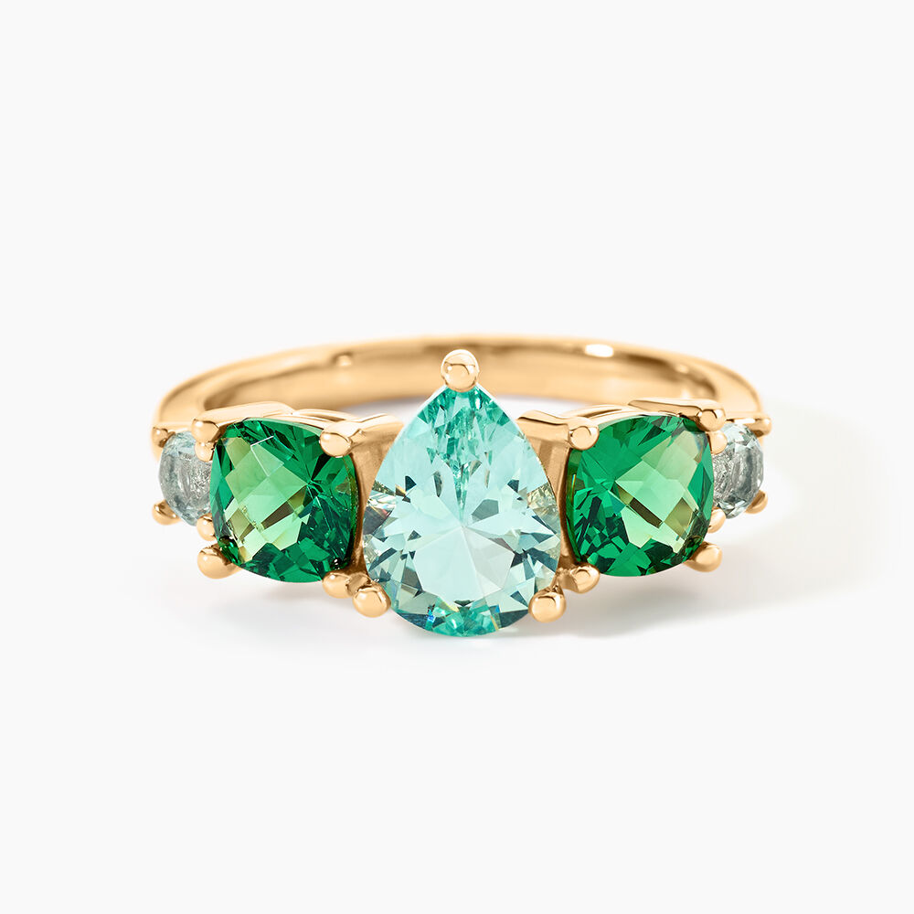 Bague Huffie Plaqu&eacute; Or Jaune Pierre D'imitation - Bijoux fantaisie Femme | Marc Orian