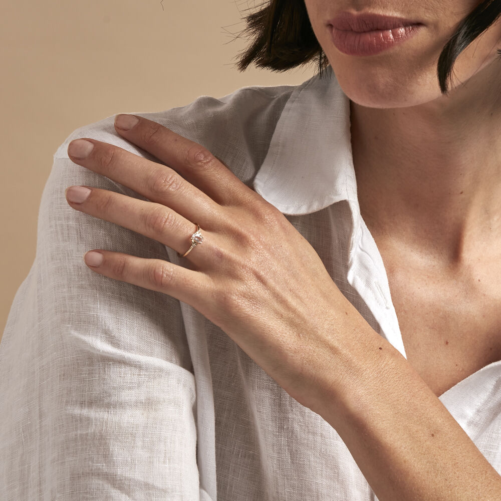 Bague Diapre Or Jaune Quartz Oxyde De Zirconium - Bagues avec pierre Femme | Marc Orian
