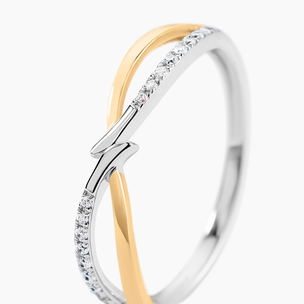 Bague Lohane Or Jaune et Argent Blanc Oxyde De Zirconium - Bagues avec pierre Femme | Marc Orian