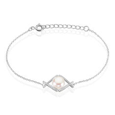 Bracelet Alessia Argent Blanc Perle De Culture Et Oxyde De Zirconium - Bracelets chaînes Femme | Marc Orian
