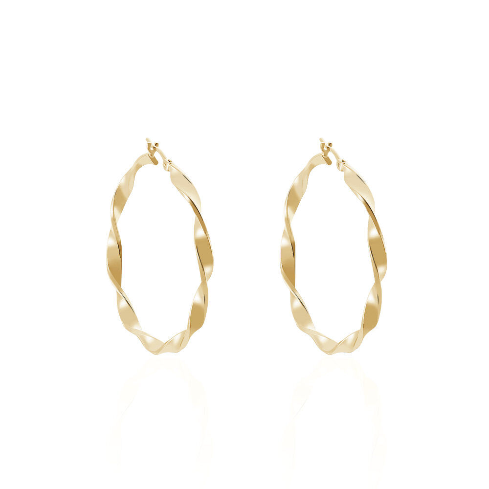 Cr&eacute;oles Lenna Torsad&eacute;e Plaqu&eacute; Or Jaune - Cr&eacute;oles Femme | Marc Orian