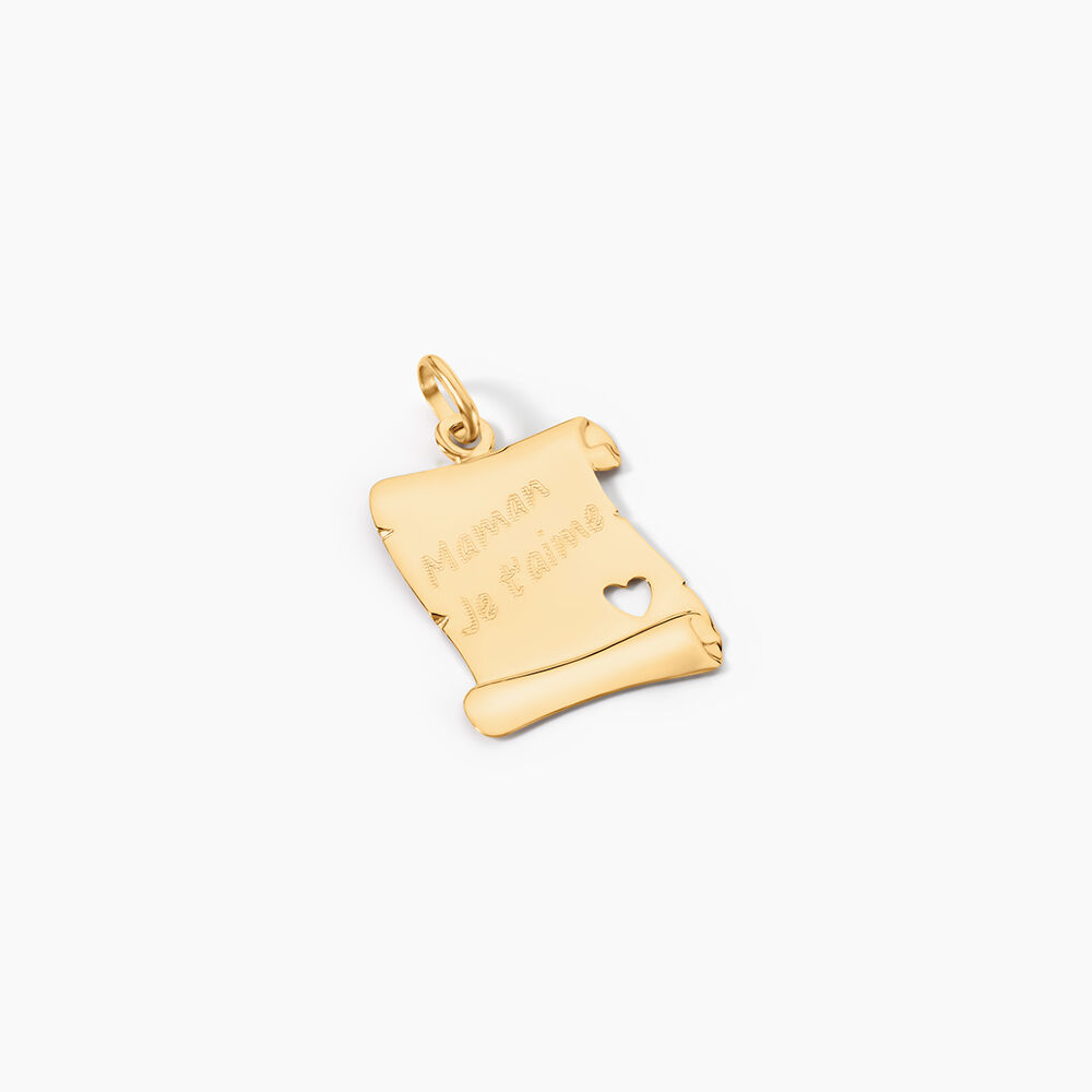 Pendentif Irenca Message Parchemin Or Jaune - Bijoux personnalis&eacute;s Famille | Marc Orian