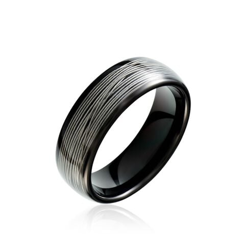 Bague Jourdan Homme Liorin Acier Bicolore Noir Et Blanc Tungstene - Bijoux fantaisie Homme | Marc Orian