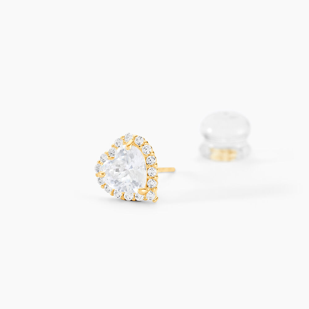 Boucles D'oreilles Puces Aymane Or Jaune Oxyde De Zirconium - Puces Famille | Marc Orian
